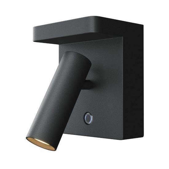 Maytoni aron applique per comodino camera da letto nera led 2700k dimmerabile