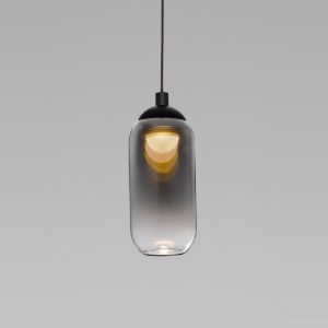 Lampada per cucina moderna goccia nero vetro a sospensione led 6w 3000k