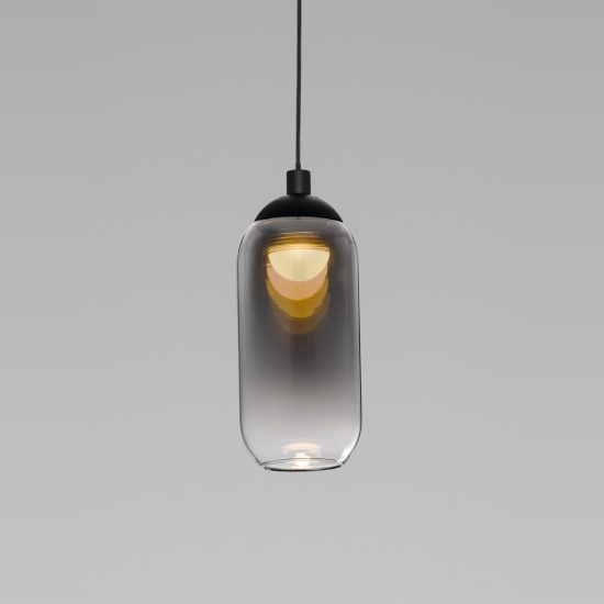 Lampada per cucina moderna goccia nero vetro a sospensione led 6w 3000k