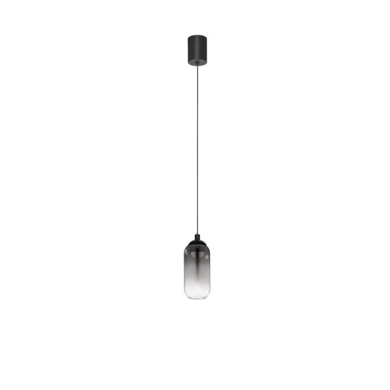 Lampada per cucina moderna goccia nero vetro a sospensione led 6w 3000k