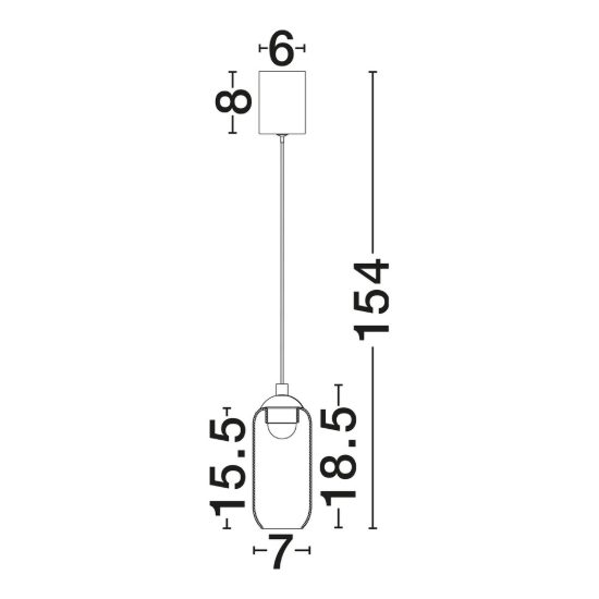 Lampada per cucina moderna goccia nero vetro a sospensione led 6w 3000k