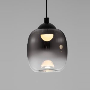 Lampada moderna goccia nero vetro a sospensione led 6w 3000k