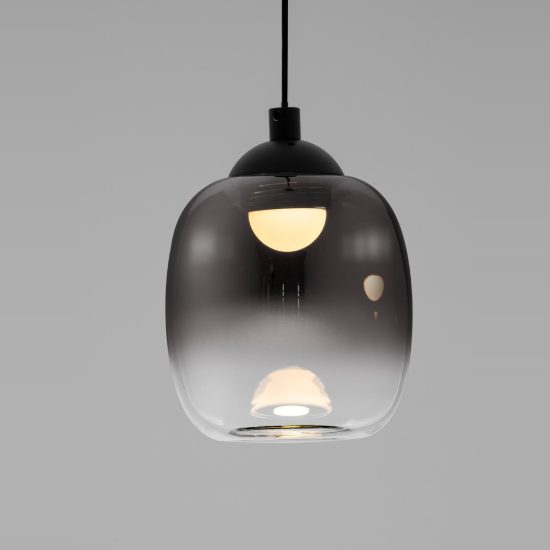 Lampada moderna goccia nero vetro a sospensione led 6w 3000k
