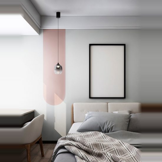 Lampada moderna goccia nero vetro a sospensione led 6w 3000k