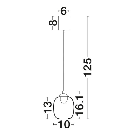 Lampada moderna goccia nero vetro a sospensione led 6w 3000k