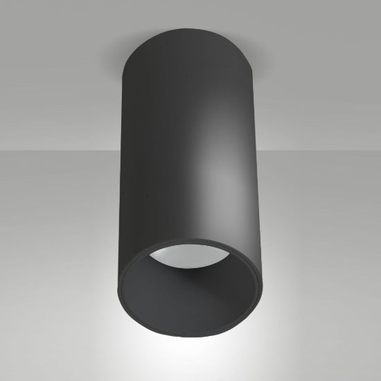 Fabas ray faretto led 15w 3000k cilindro nero da soffitto