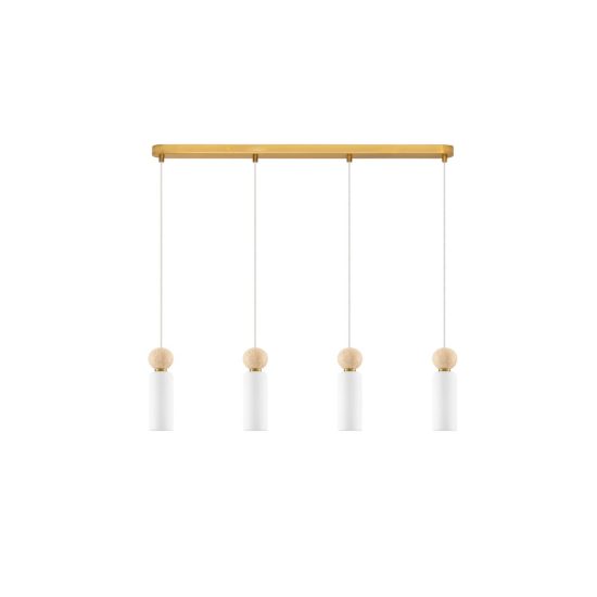 Lampadario a sospensione per cucina moderno opale e oro vetro 4 luci