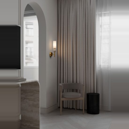 Applique da parete moderna cilindro opale e oro vetro per soggiorno