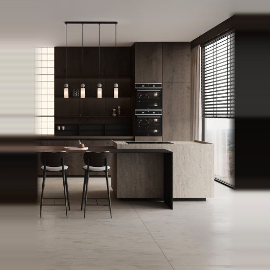 Lampadario 4 luci per cucina moderno a sospensione opale grigio e nero