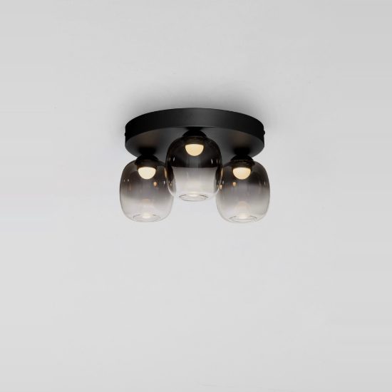 Plafoniera per camera da letto moderna nero vetro led 16w 3000k dimmerabile