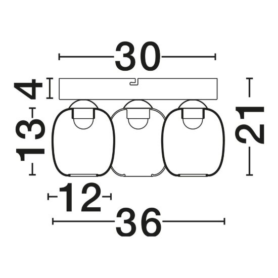 Plafoniera per camera da letto moderna nero vetro led 16w 3000k dimmerabile