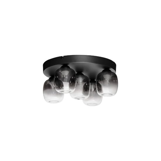 Plafoniera per camera da letto moderna nero vetro led 28w 3000k dimmerabile