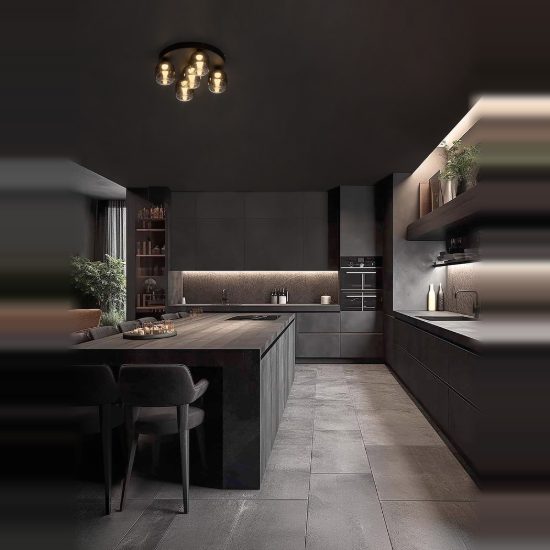 Plafoniera per camera da letto moderna nero vetro led 28w 3000k dimmerabile
