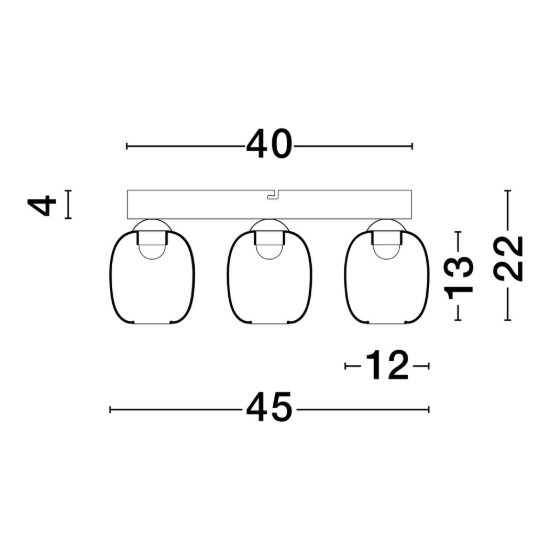 Plafoniera per camera da letto moderna nero vetro led 28w 3000k dimmerabile