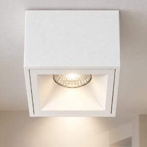 Fabas faretto a soffitto perez quadrato bianco per soggiorno