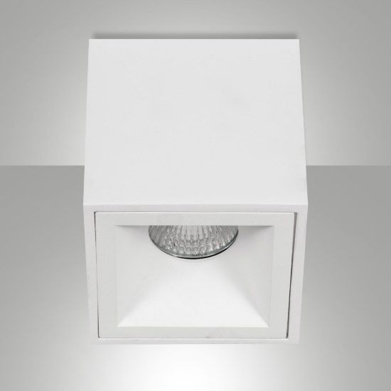 Fabas faretto a soffitto perez quadrato bianco per soggiorno