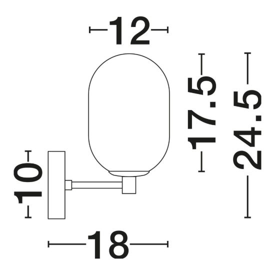 Applique 12cm moderna da parete per soggiorno bianco e oro ottone vetro