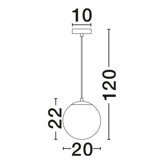 Lampada per comodino camera da letto a sospensione sferica bianco e oro ottone vetro