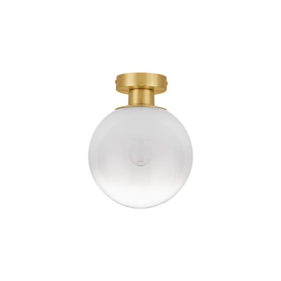 Plafoniera 20cm per corridoio sfera boccia bianco e oro ottone vetro