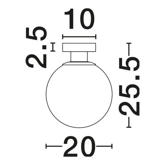 Plafoniera 20cm per corridoio sfera boccia bianco e oro ottone vetro