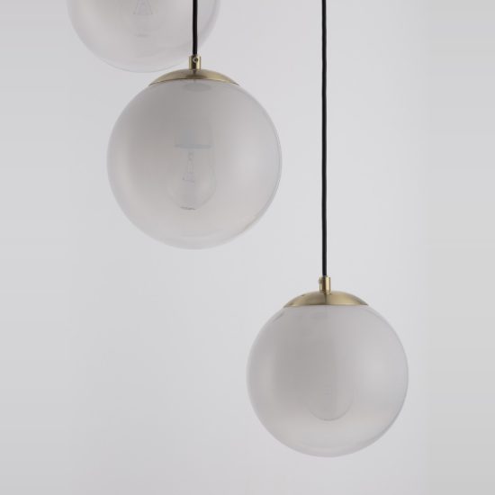 Lampadario 3 luci per camera da letto moderno a sospensione bianco e oro ottone