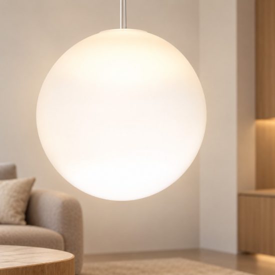 Lampadario a sospensione led 11w 3000k dimmerabile per soggiorno moderno bianco vetro