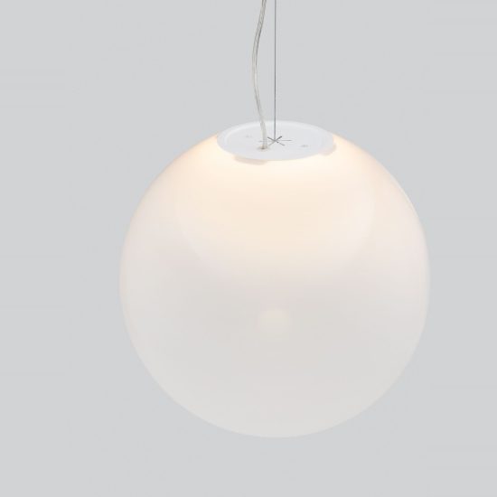 Lampadario a sospensione led 11w 3000k dimmerabile per soggiorno moderno bianco vetro