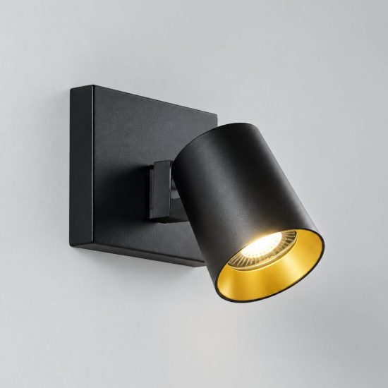 Fabas modo applique da parete moderna luce orientabile cilindro nero