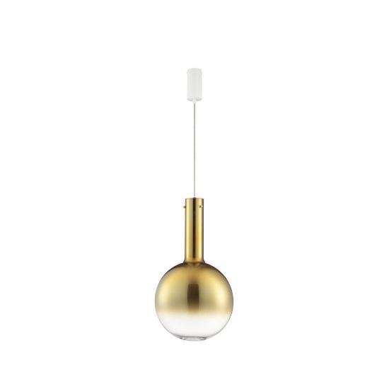 Lampadario a sospensione per cucina oro e bianco led 8w 3000k dimmerabile