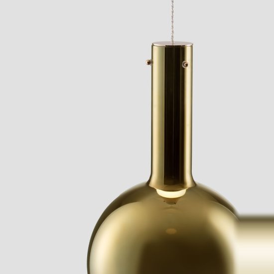 Lampadario a sospensione per cucina oro e bianco led 8w 3000k dimmerabile