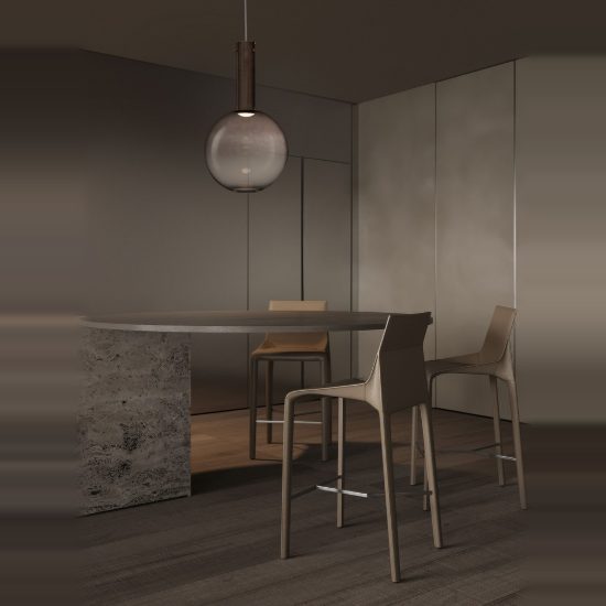 Lampadario led 8w 3000k dimmerabile a sospensione per cucina marrone oro e bianco