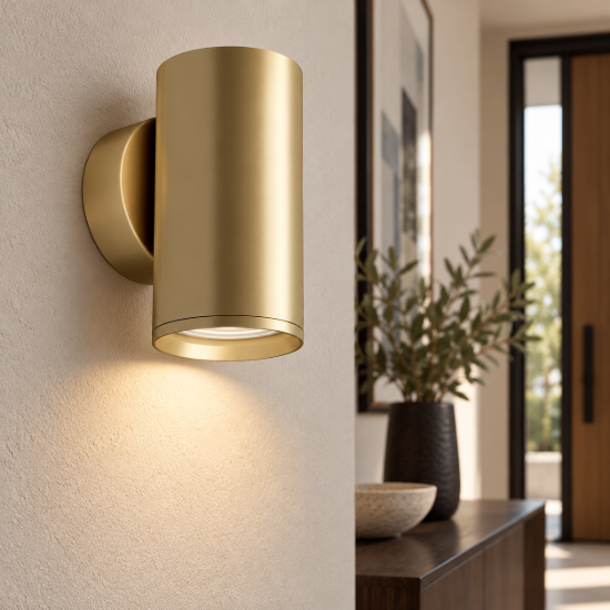 Applique da parete cilindrica oro opaco maytoni focus s