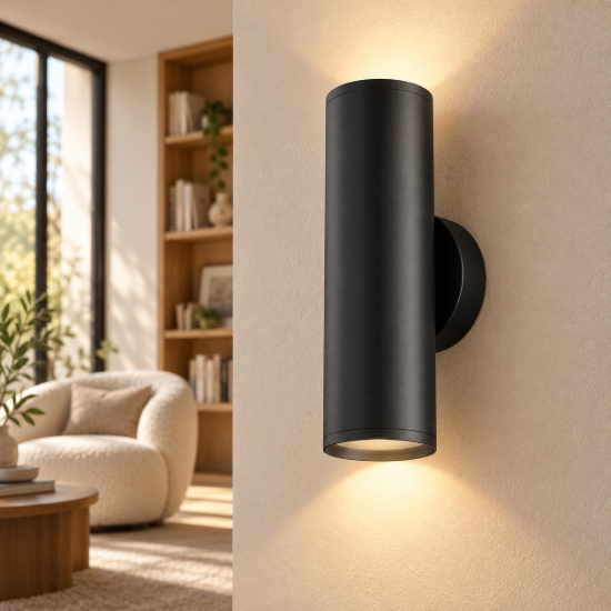 Applique da parete moderna nero maytoni focus s