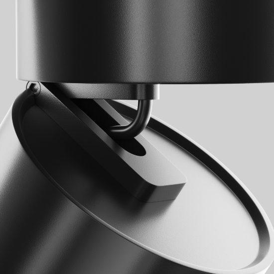 Faretto nero tondo da soffitto led 2700k orientabile maytoni onda