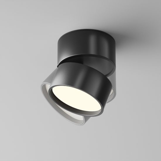 Onda maytoni faretto per cucina nero da soffitto led 12w 3000k orientabile