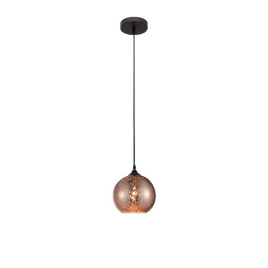 Lampada per cucina moderna a sospensione sferica rame e nero vetro