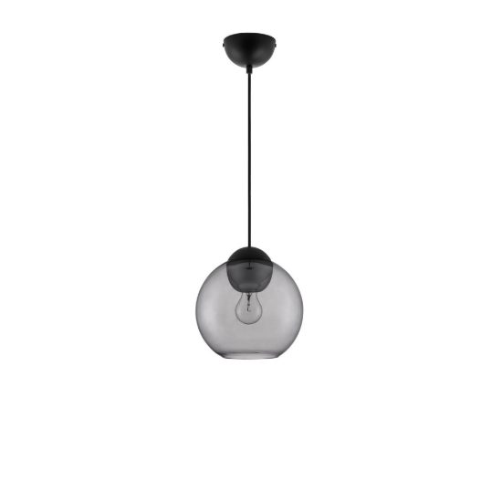 Lampada per cucina moderna a sospensione grigio chiaro e nero opaco vetro
