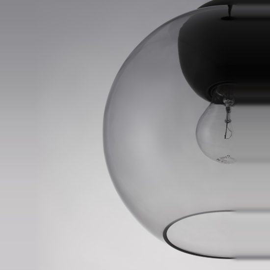 Lampada per cucina moderna a sospensione grigio chiaro e nero opaco vetro