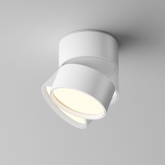 Maytoni onda faretto da soffitto led 12w 3000k orientabile per cucina bianco