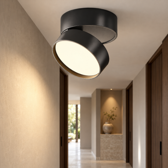 Maytoni onda faretto per cucina nero da soffitto led 18w 3000k orientabile