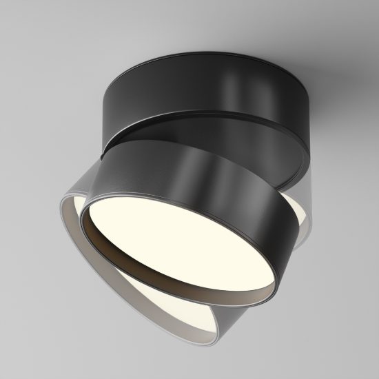 Maytoni onda faretto per cucina nero da soffitto led 18w 3000k orientabile