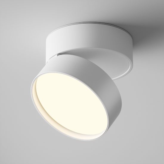 Faretto da soffitto led 18w 3000k orientabile bianco maytoni onda