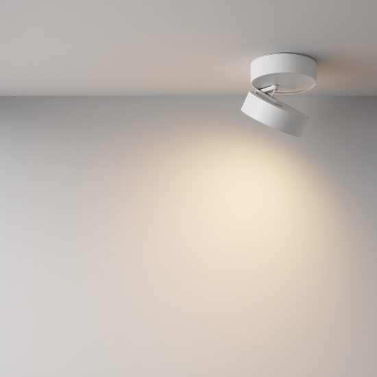 Faretto da soffitto led 18w 3000k orientabile bianco maytoni onda