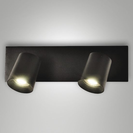 Fabas modo applique da parete nera moderna due luci orientabili