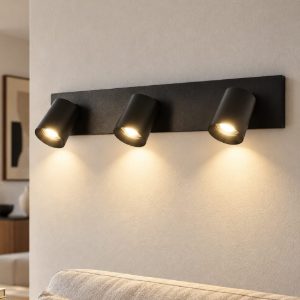 Fabas modo applique da parete moderna tre luci orientabili nera