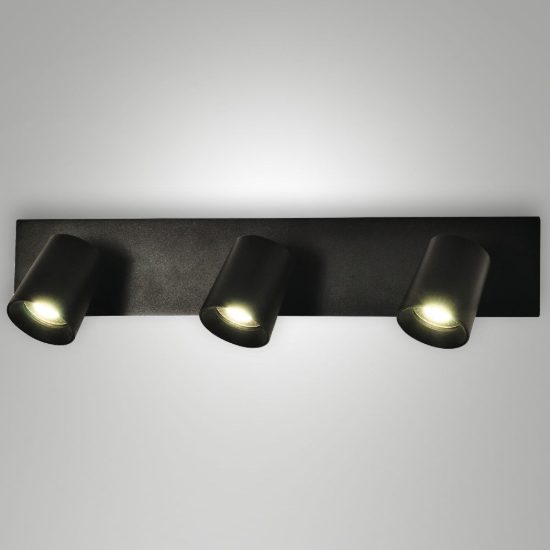 Fabas modo applique da parete moderna tre luci orientabili nera