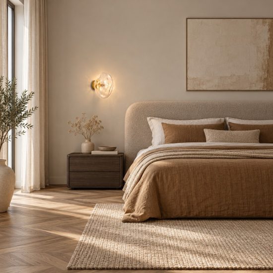 Applique da parete design ottone oro anticato vetro per soggiorno