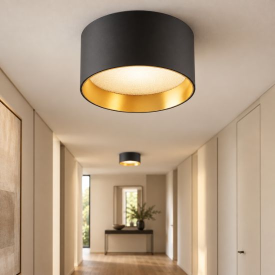 Vega maytoni faretto per cucina nero e oro opaco da soffitto led 3000k