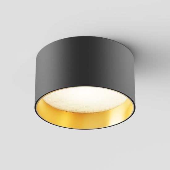 Vega maytoni faretto per cucina nero e oro opaco da soffitto led 3000k