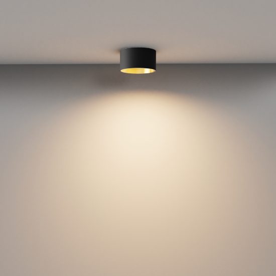 Vega maytoni faretto per cucina nero e oro opaco da soffitto led 3000k